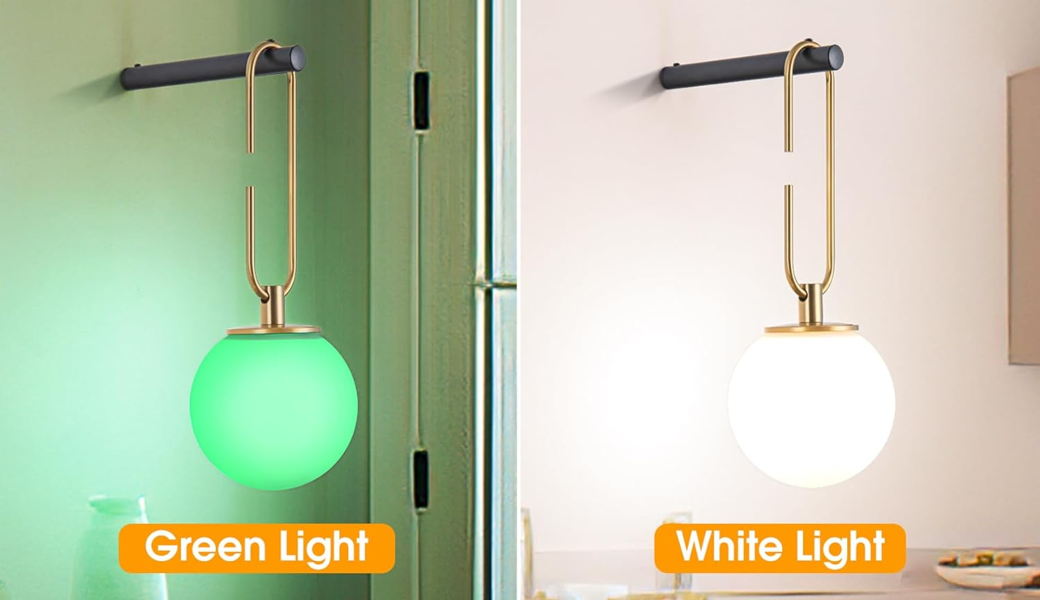Chrome and Brass Battery Operated Dimmable Wall Sconce Set