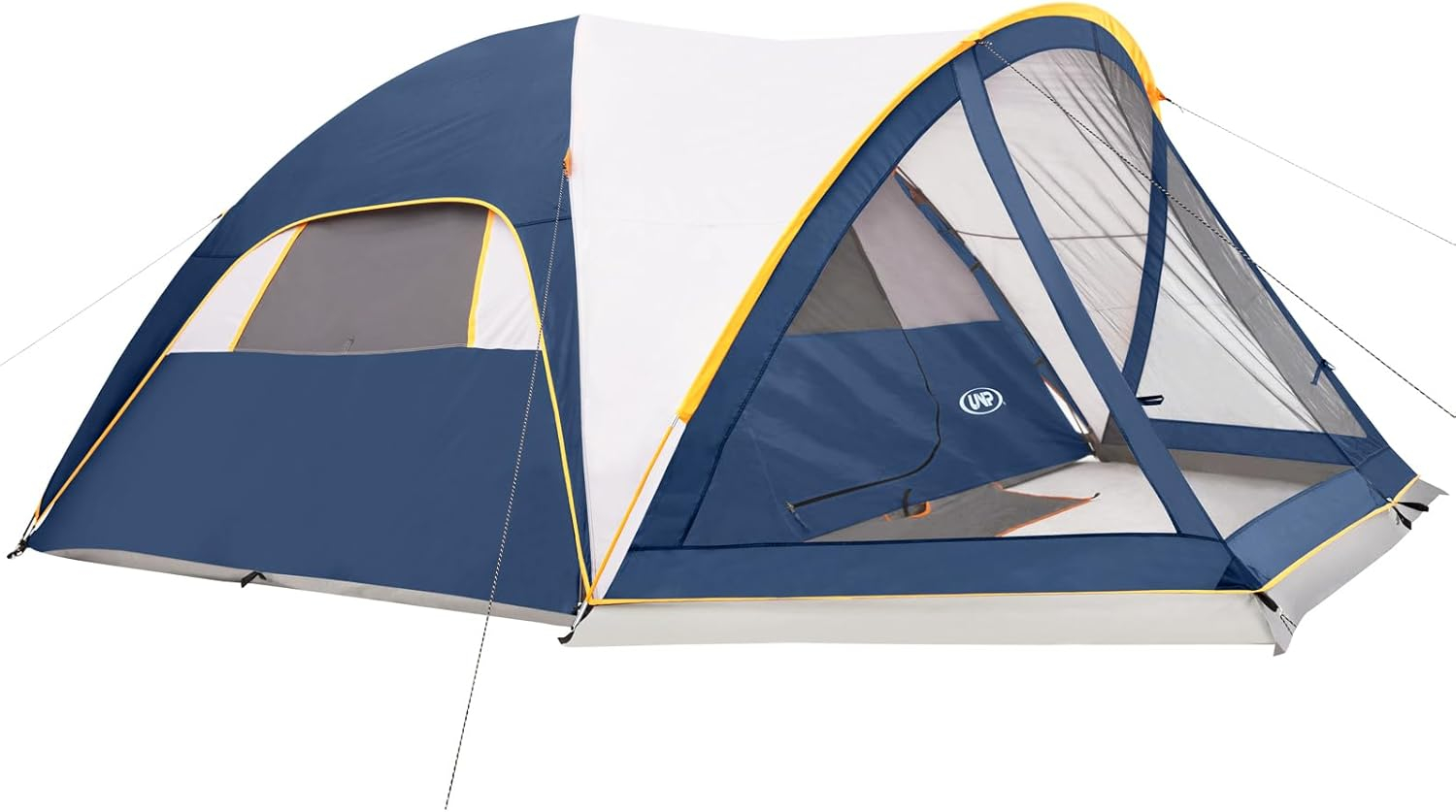UNP Camping Tent with Screen Room, Portable 6 Person Camping Tent with Screen Porch, Family Dome Tent for Camping Outdoor - 14'x11'x72''(H)