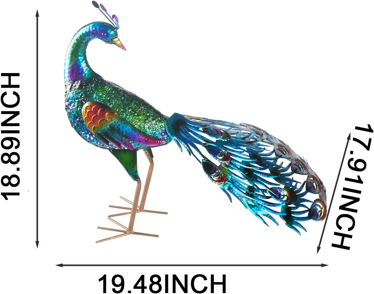 Peacock Statue Animal Sculpture Garden Decoration Metal Yard Art for Yard Outdoor Decoration (#A)
