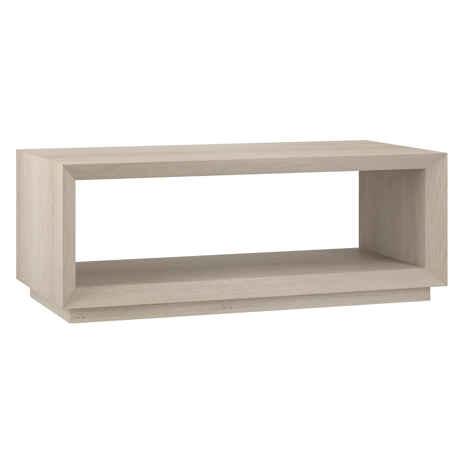 Evelyn&Zoe Tannen 48" Wide Rectangular Coffee Table, Alder White