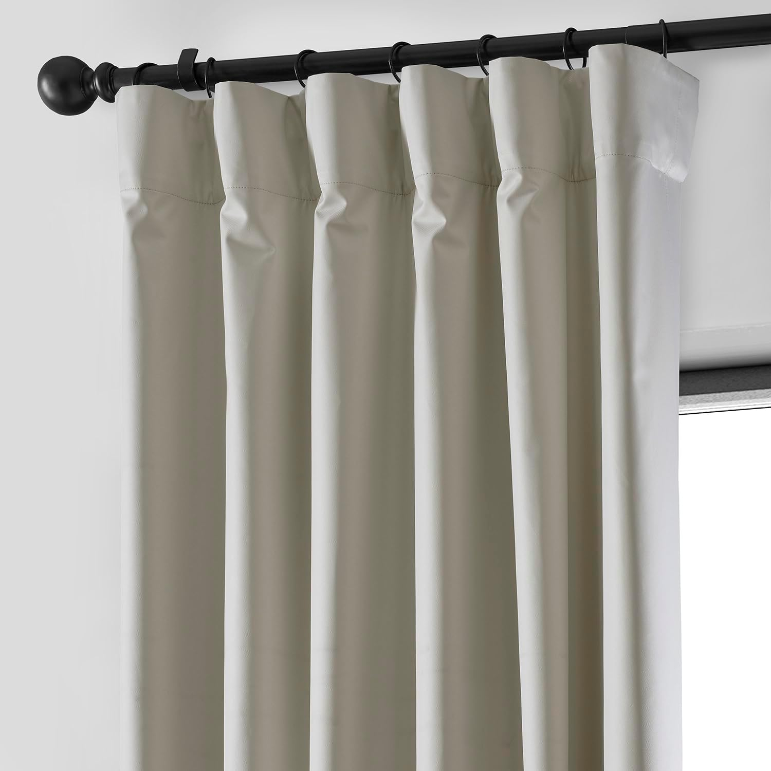 Dark Ivory Essential Polyester 50 in. W x 96 in. L Rod Pocket 100% Blackout Curtain (Single Panel)