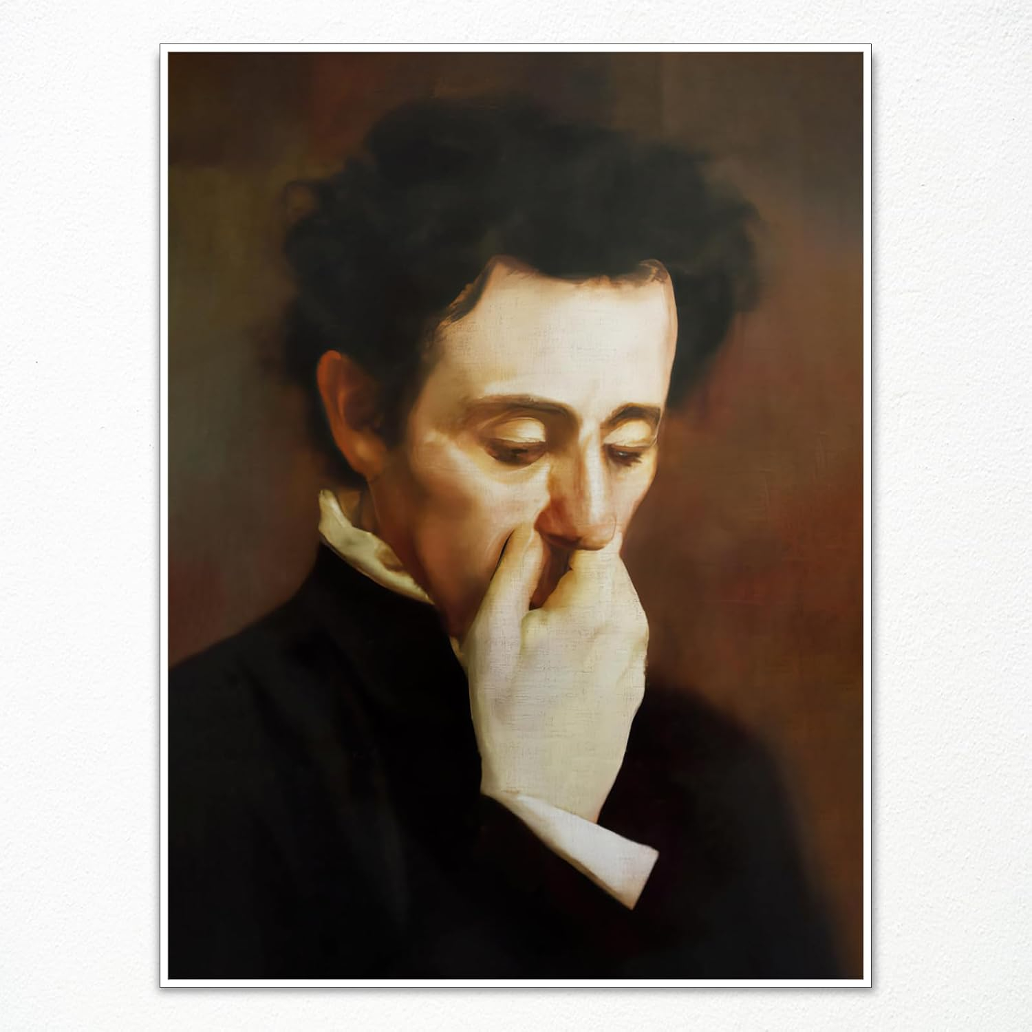 JDNWKBBS Funny Bathroom Canvas Wall Art Humorous Classical Oil Painting Man Covering Nose Posters Vintage Toilet Pictures Prints Rustic Farmhouse Wall Decor for Bathroom Restroom 12x16in Unframed