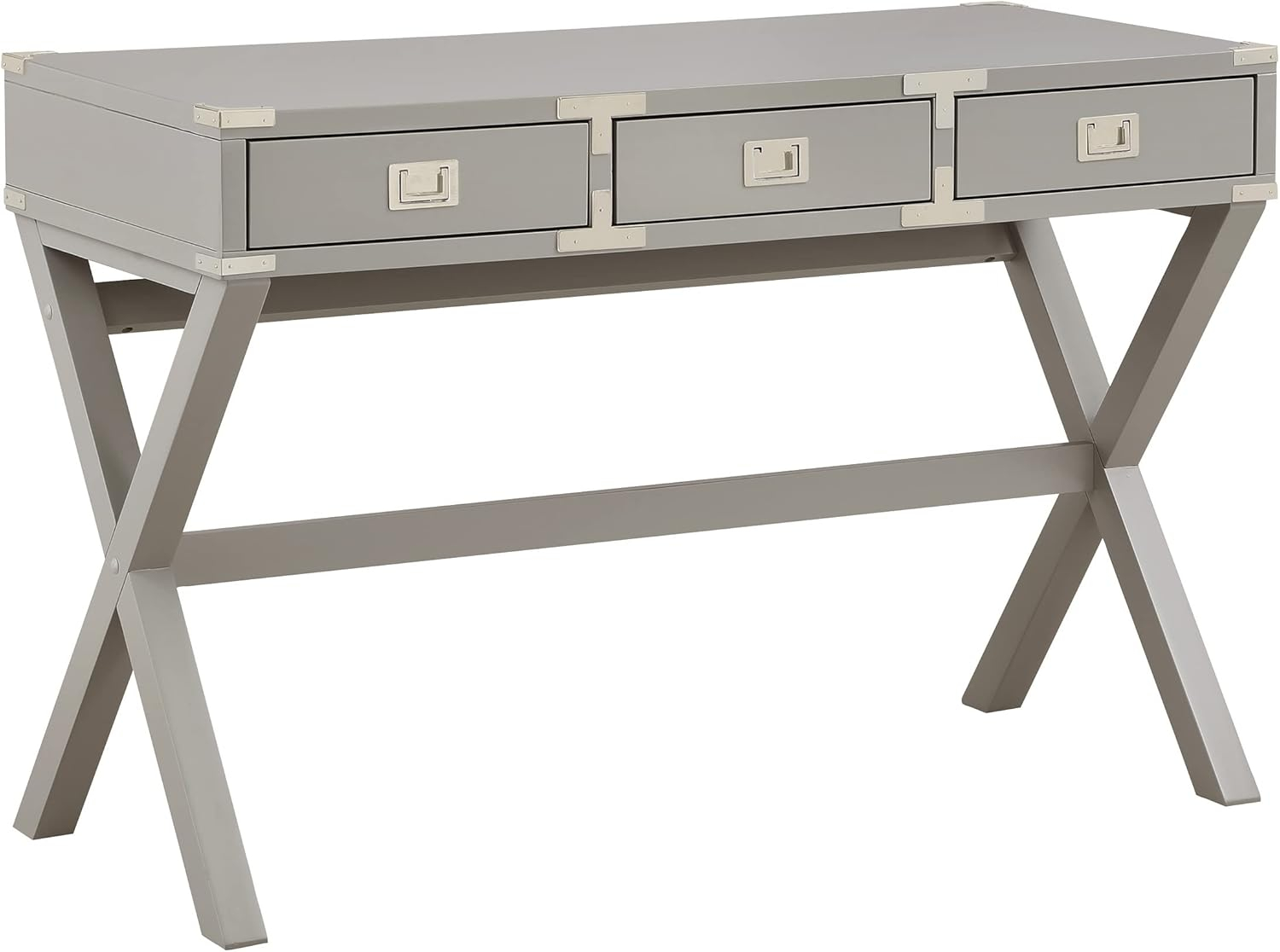 Wellington 46" Engineered Wood Desk with Power in Gray Finish
