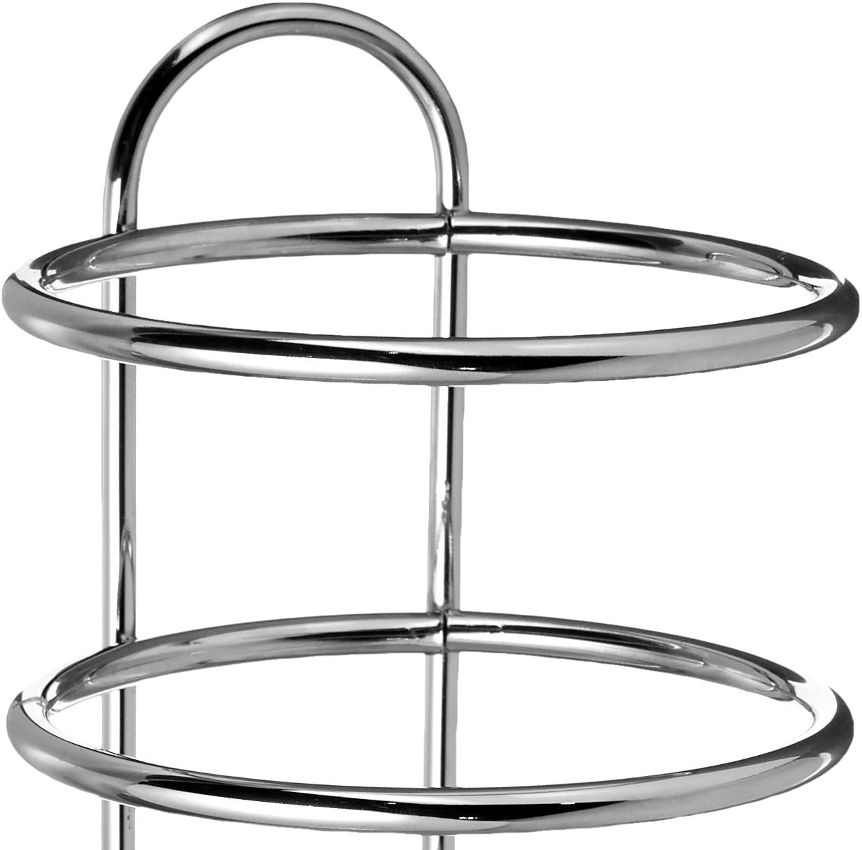 Spectrum Upright, Standing Spoon Rest With Ceramic Dish Utensil Holder for Stovetop & Kitchen Counter Organization, Modern Vertical Design, Chrome/White