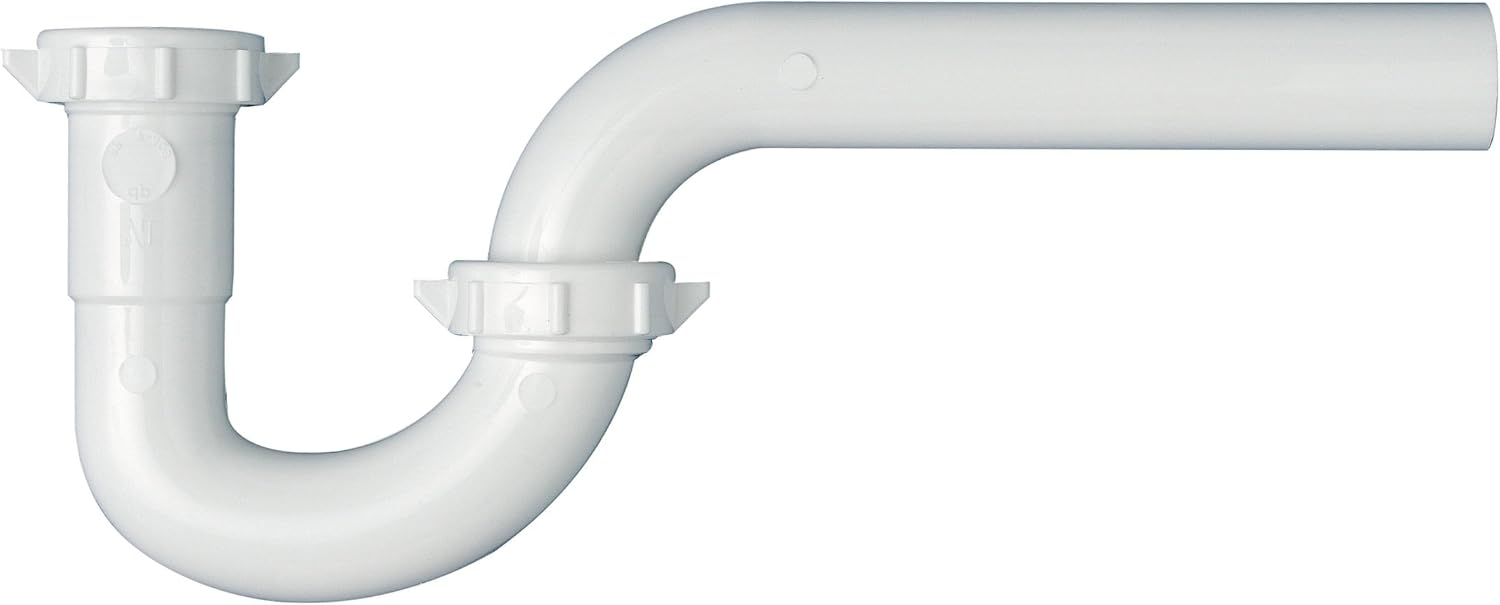 Plumb Pak PP941W P-Trap, 1-1/4 in, Slip, Plastic, White