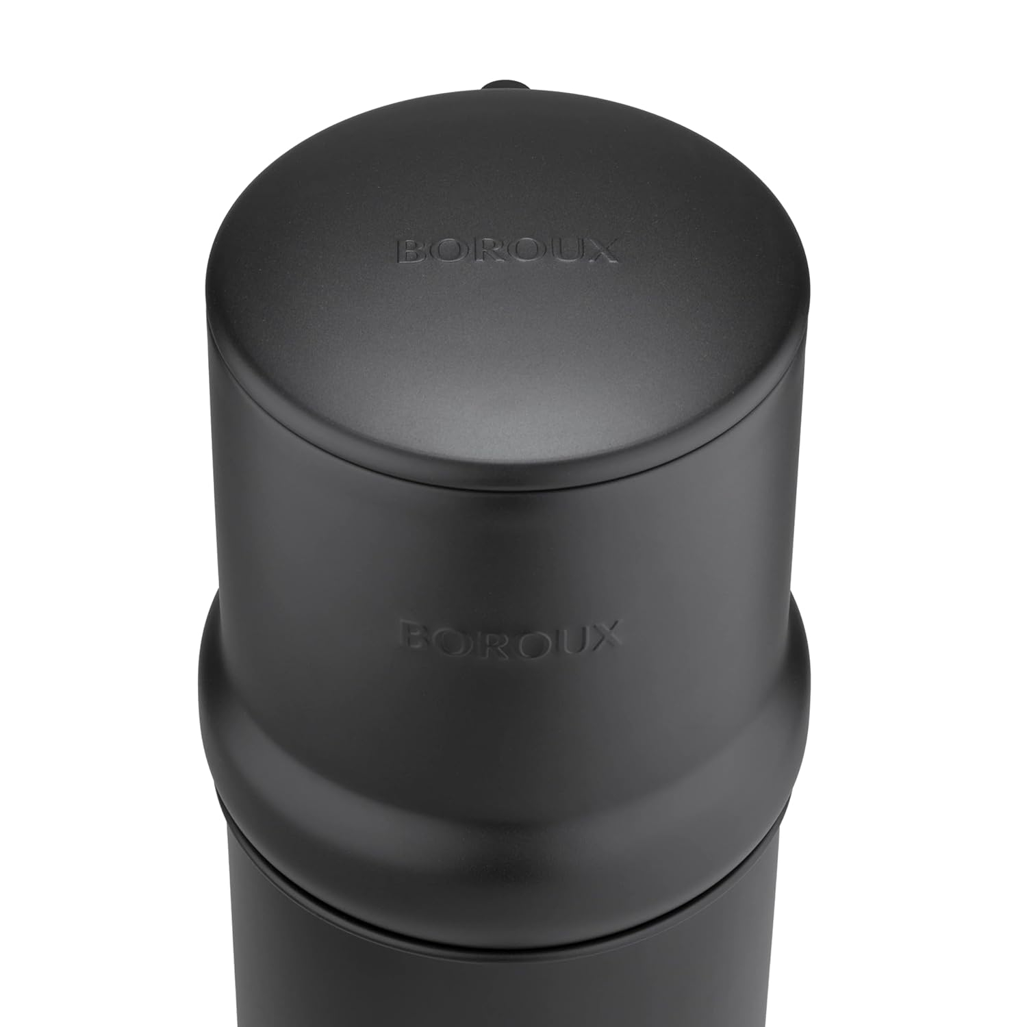 Compact. Boroux Gravity-Fed Countertop Stainless Steel Water Filter System | 1.8 Gallons with 2 Authentic Black Foundation. Filters | Matte Black