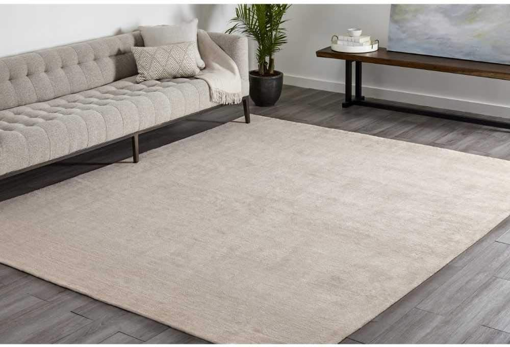 Solo Rugs Knotted, 5' x 8' Lodhi Contemporary Solid Hand Loomed Area Rug, Sepia