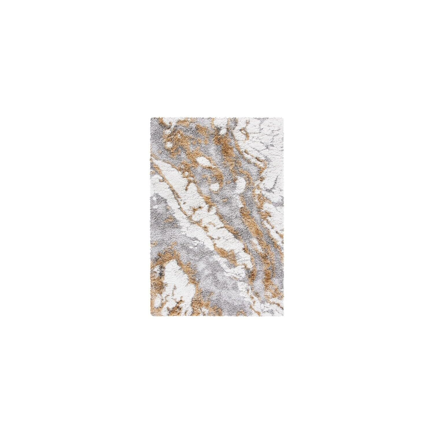 SAFAVIEH Horizon Konstantinos Abstract Shag Area Rug, Grey/Gold, 10' x 14'