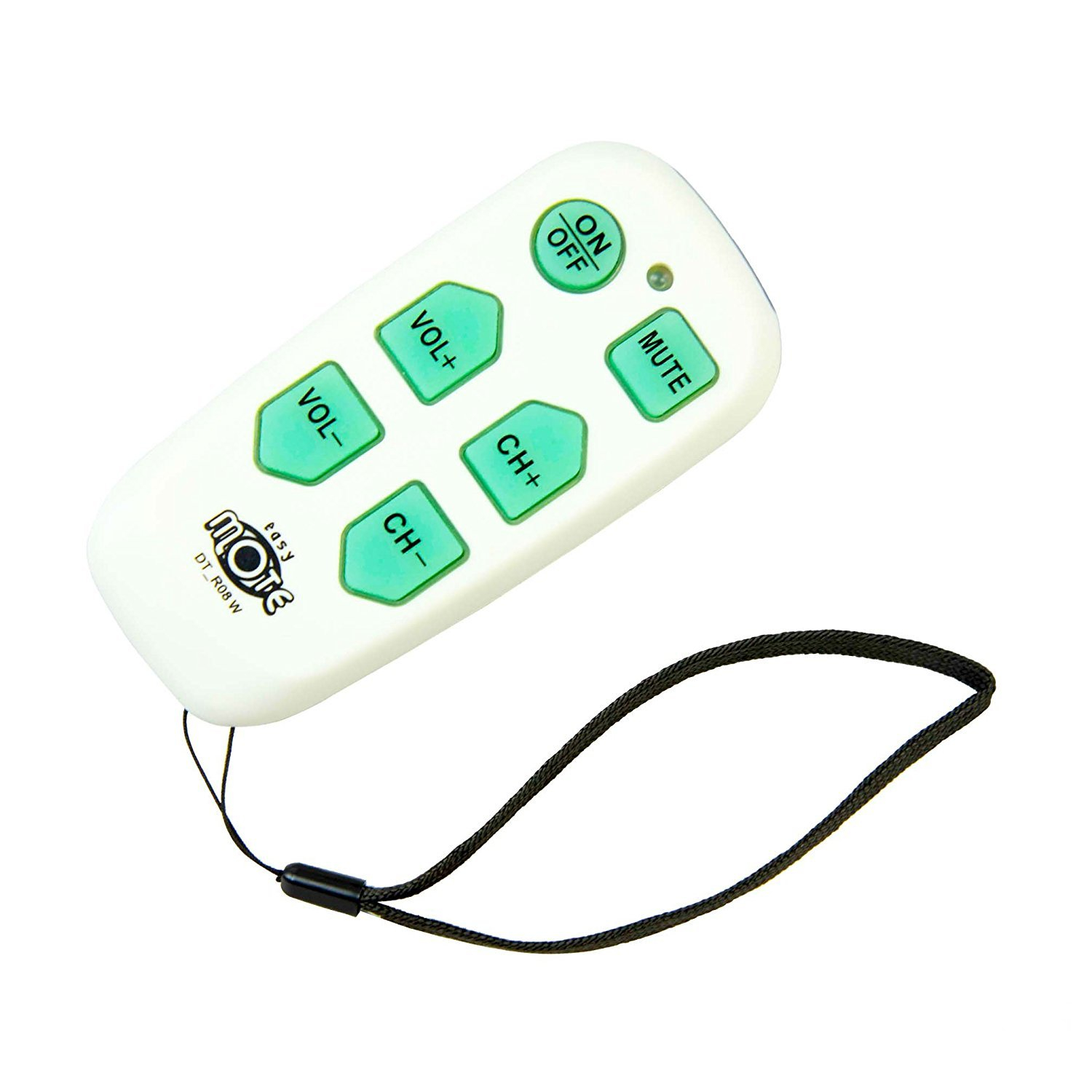 Universal Big Button TV Remote - EasyMote | DT-R08B. Backlit, Easy Use, Smart, Learning Television & Cable Box Controller, Perfect for Assisted Living Elderly Care.