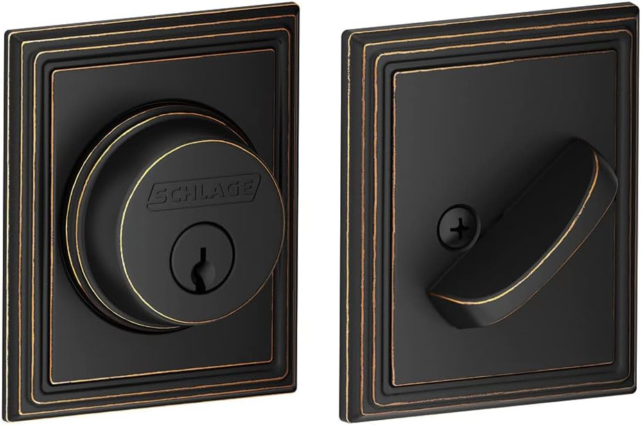 Schlage B60n-Add Single Cylinder Grade 1 Deadbolt - Bronze