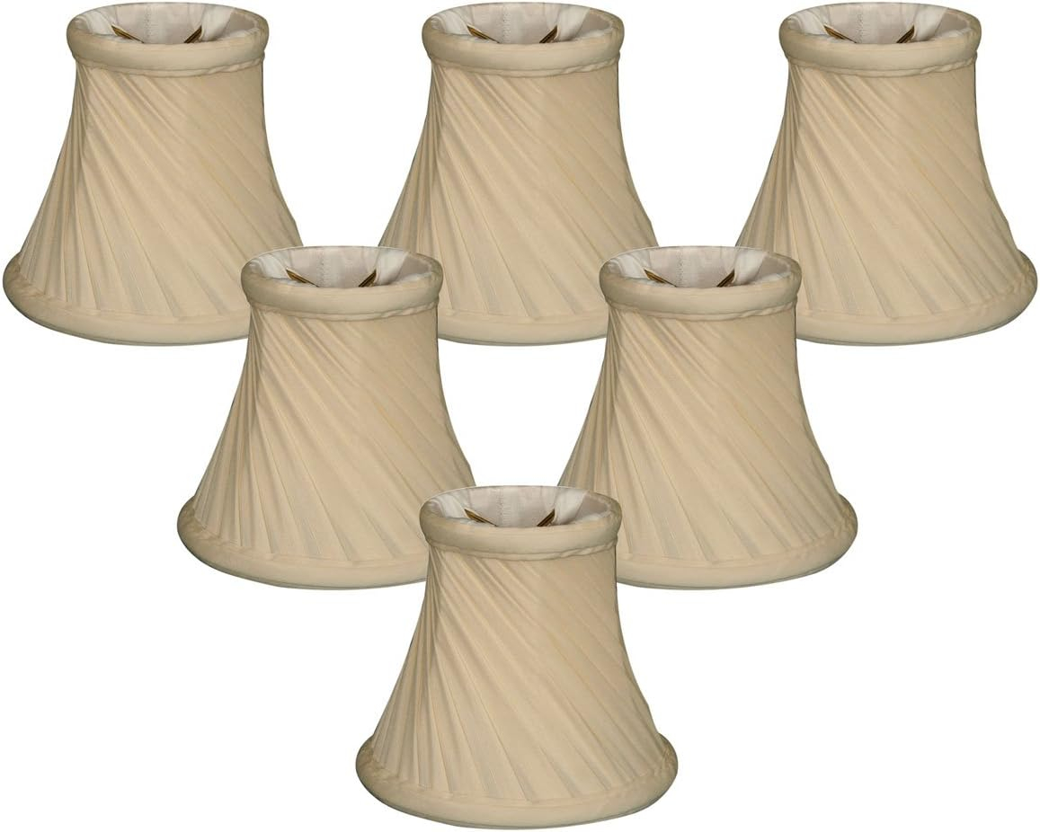 Royal Designs, Inc. Hardback Empire Chandelier Basic Shade CS-988-5LNBG-6, Linen Beige, 3 x 5 x 4.5, Pack of 6