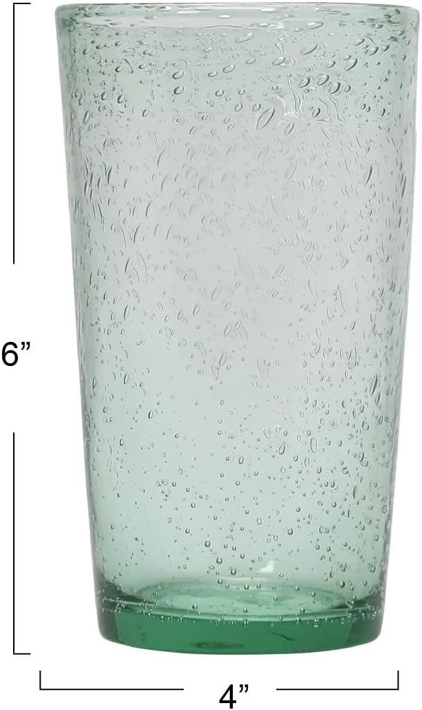 Creative Co-Op Creative Co-Op Bubble Drinking Glass, Transparent, Set of 3
