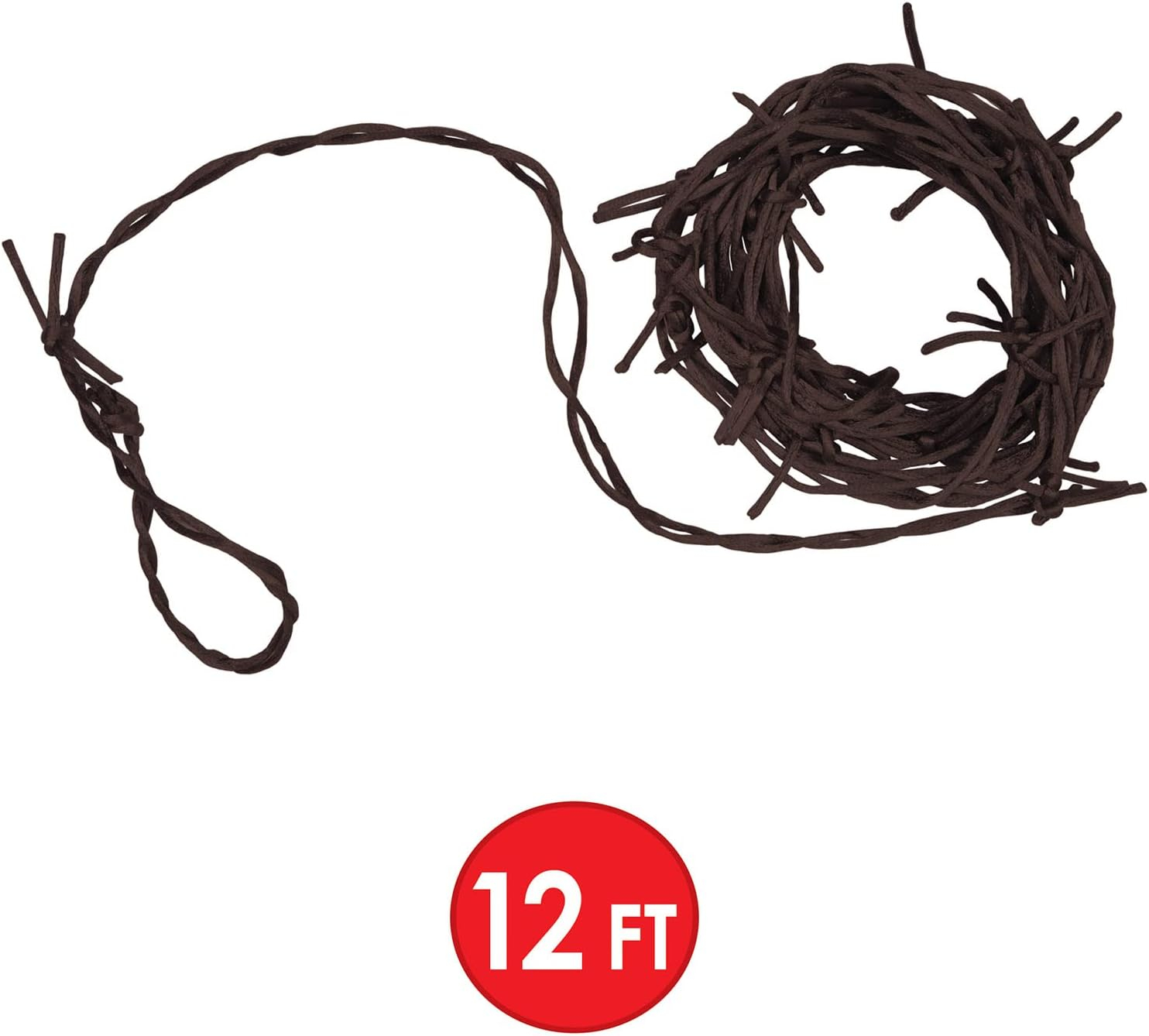 Rusty Barbed Wire Garland 12' - 12 Pack (1 Per Card)