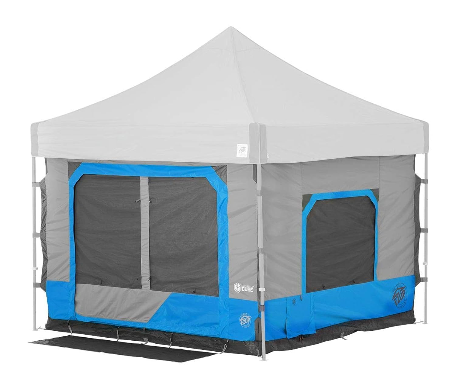 E-Z UP 10' x 10' Gray and Blue Camping Cube Tent