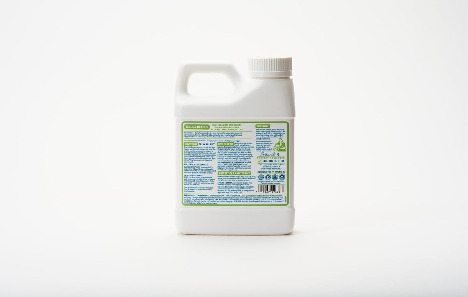 Wondercide - Flea and Tick Spray Concentrate for Yard and Garden with Natural Essential Oils – Kill, Control, Prevent, Fleas, Ticks, Mosquitoes and Insects - Safe Around Pets, Plants, Kids - 16 oz