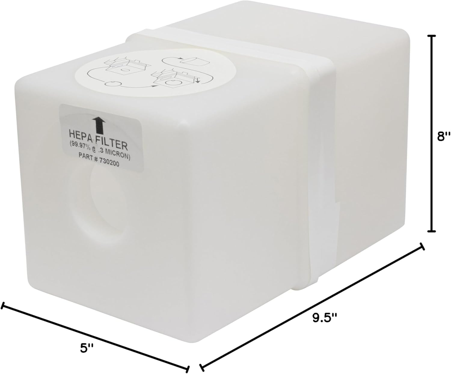 Opaque HEPA Filter Cartridges for Express Vacuum Systems, 2-Pack