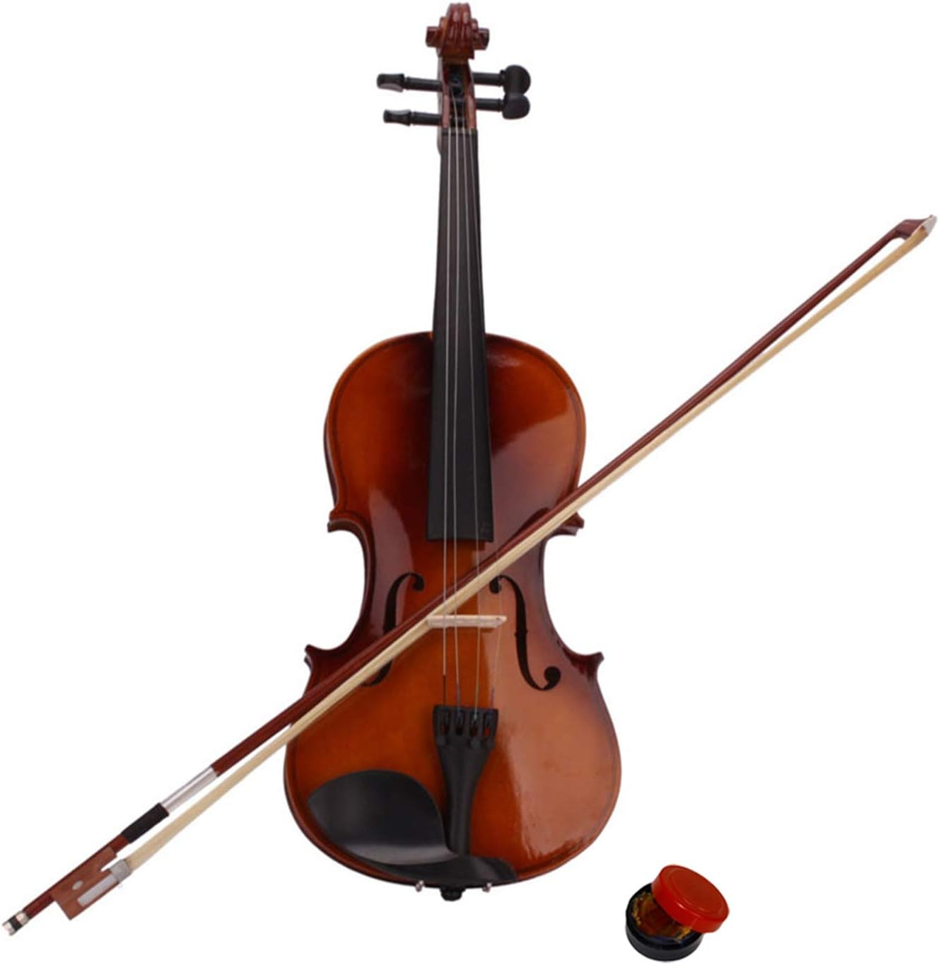 4/4 Acoustic Violin Set,Beginner Violin Vintage Solid Wood Violin Starter Kit with Carrying Case,Bow and Rosin (Natural)