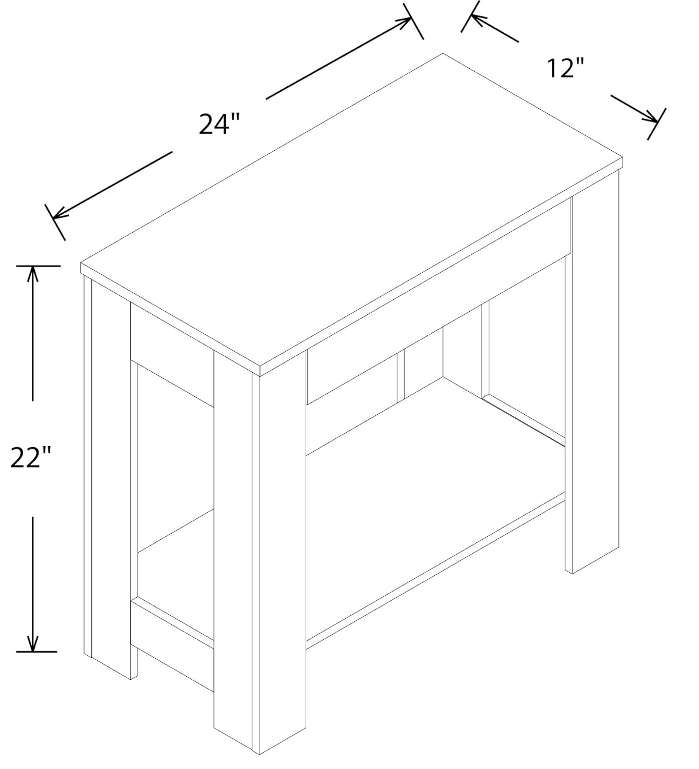 TJVNLDE & Co. - Dark Gray Night Stands for Bedrooms  Metal Small Tables for Small Spaces  Use As    End   or Bedside Tables  with Secret Top Drawer  11.4 x 20 x 24 Inches
