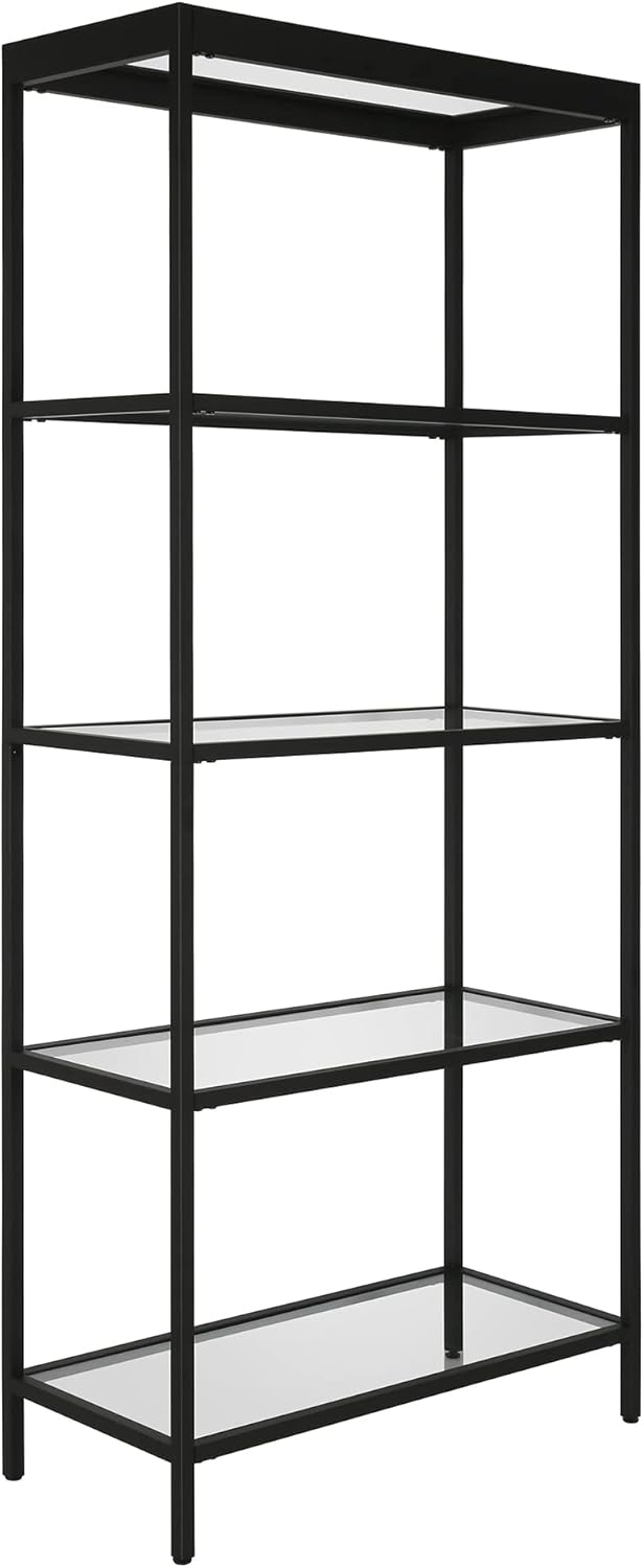 Evelyn&Zoe Alexis 30" Wide Rectangular Bookcase, Blackened Bronze