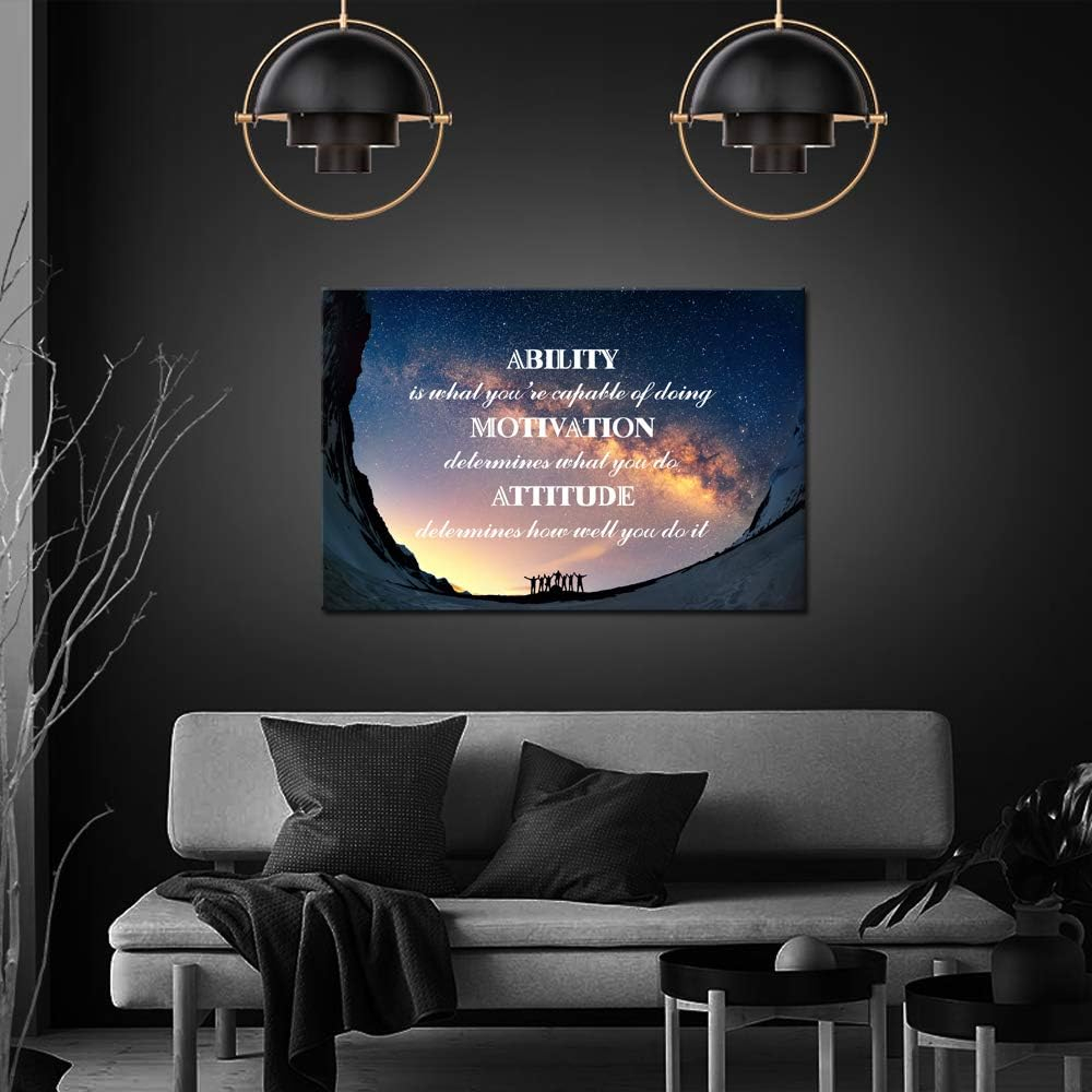 KREATIVE ARTS Large Canvas Quotes Wall Art Ability is What You're Capable of Doing Motivation Attitude Inspirational Saying Posters and Prints Home Decor Decals Family Words Quote 24x36