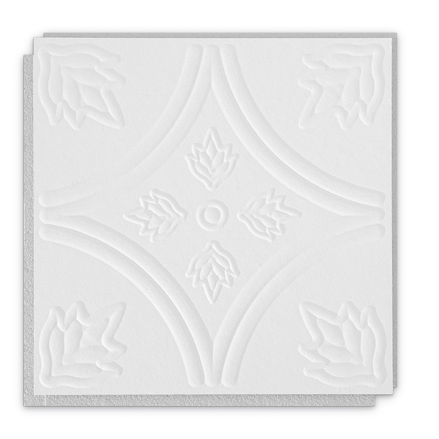 Armstrong 1x1 Circles Acoustic Ceiling Tiles for Surface Mounting, Glue Up, 40-tiles per pack, White