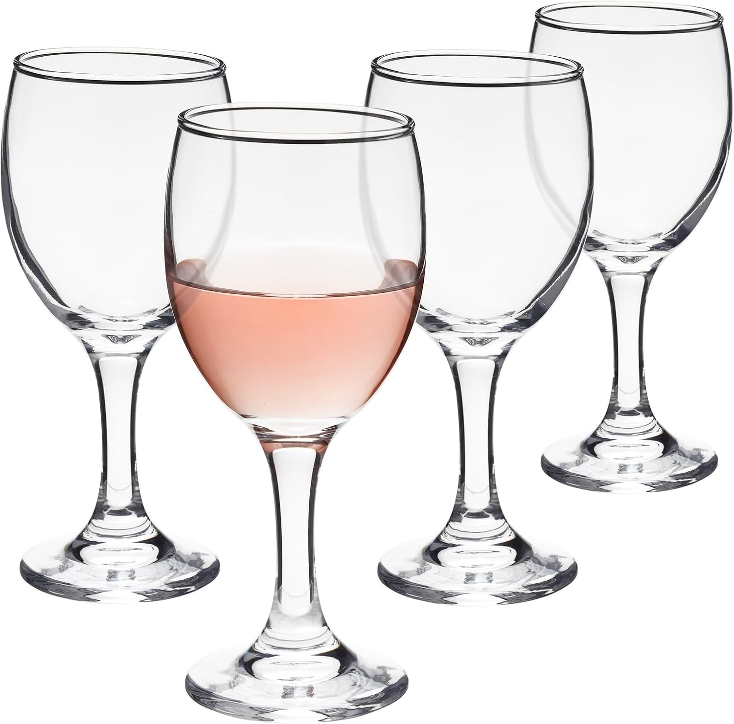Stemmed Wine Glasses, Set of 4 for Housewarming Gift, Anniversary, Wedding (4.5 oz)