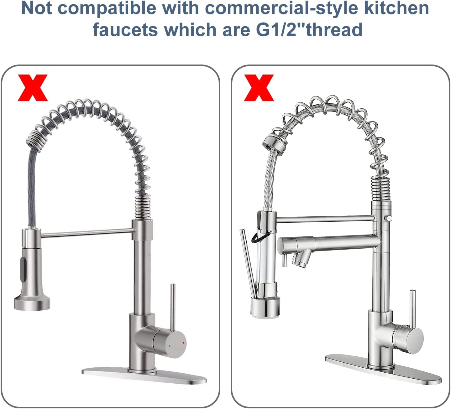 Pre Rinse Sprayer Commercial Sink Sprayer Head,1.42GPM Spray Valve Dish Sprayer Nozzle with Ergonomic Handle, Commercial Faucet Parts for Commercial Kitchen Sink,Chrome Finished（Black）