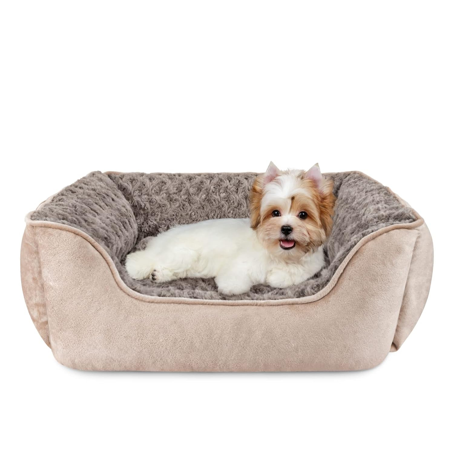 JOEJOY Rectangle Dog Bed for Large Medium Small Dogs - Washable Orthopedic Sofa Bed, Soft Breathable Puppy & Pet Cuddler, Durable Calming Dog Bed with Anti-Slip Bottom, Multiple Sizes, Beige