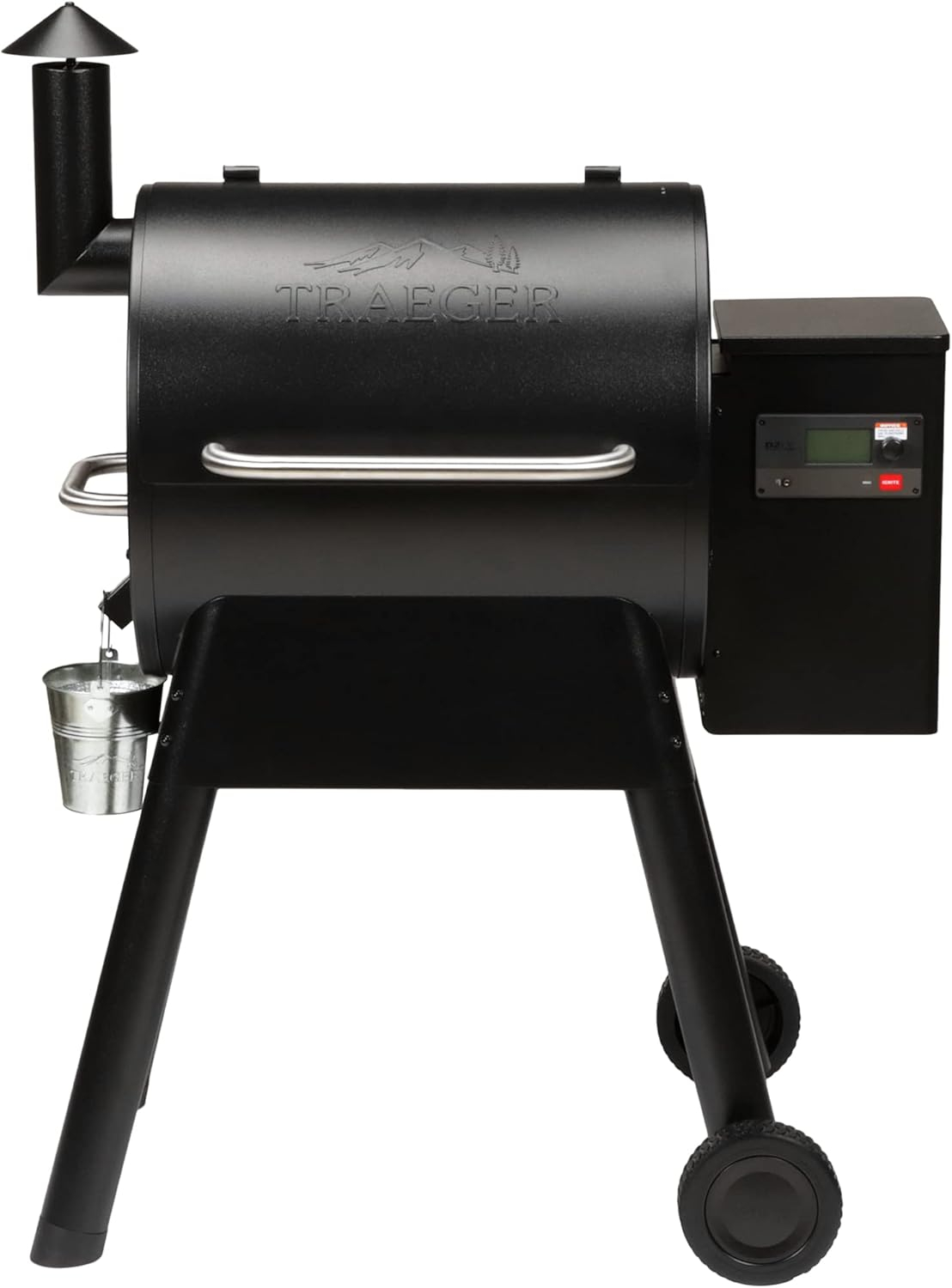 Black Steel WiFi-Enabled Wood Pellet Smoker Grill