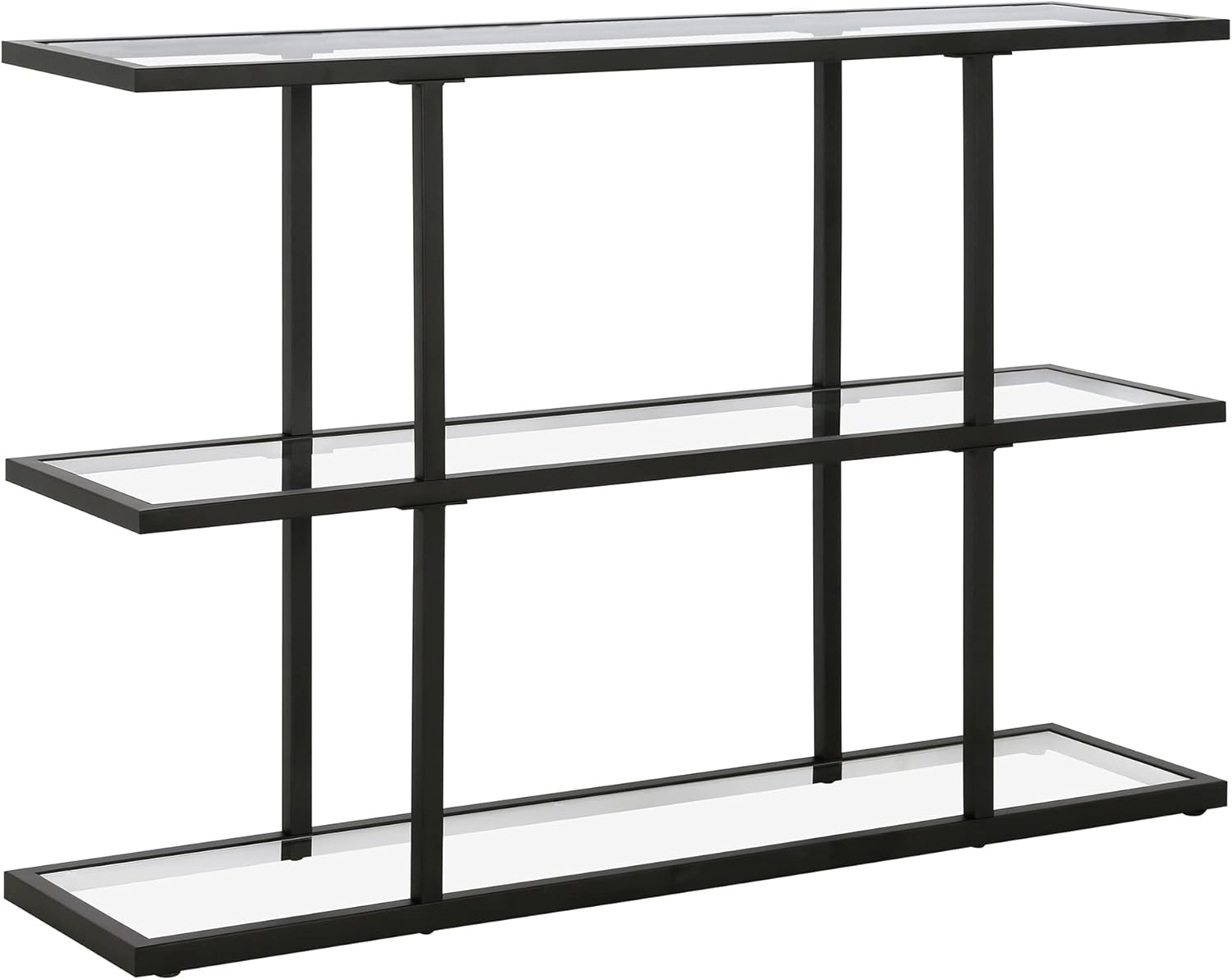 Evelyn&Zoe Yeardley 42" Wide Rectangular Console Table, Blackened Bronze