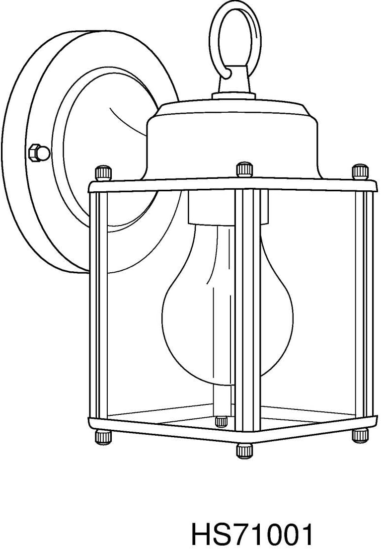 HomeStyle HS71001-10 HS71001-31 1-Light Small Wall Lantern, Black