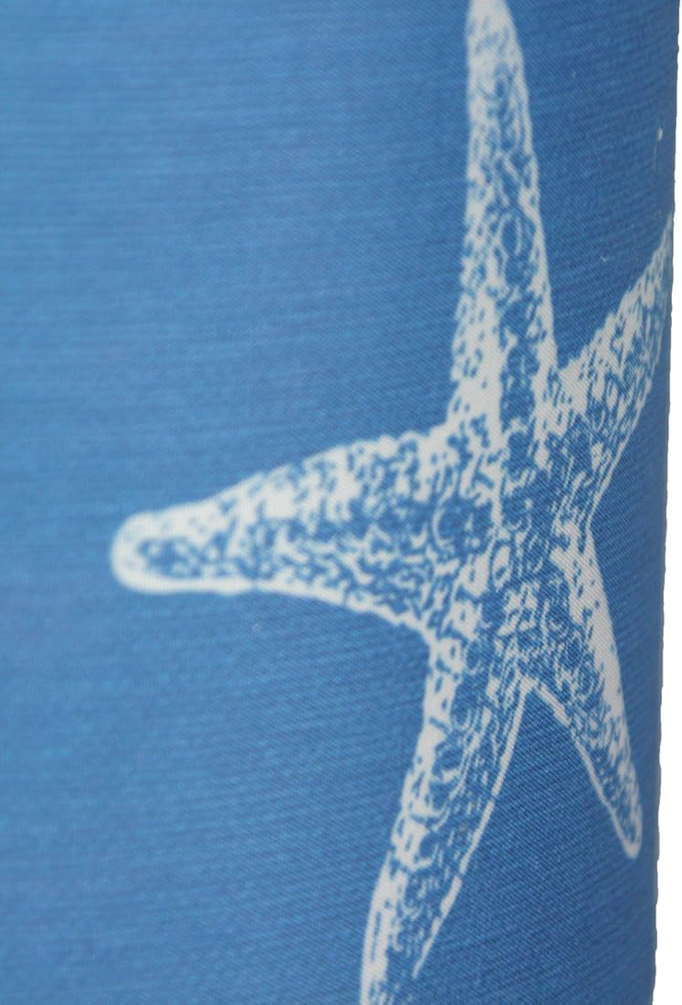 Chesapeake Bay Ltd Zeckos Brushed Nickel Finish Table Lamp Coastal Blue Starfish Shade