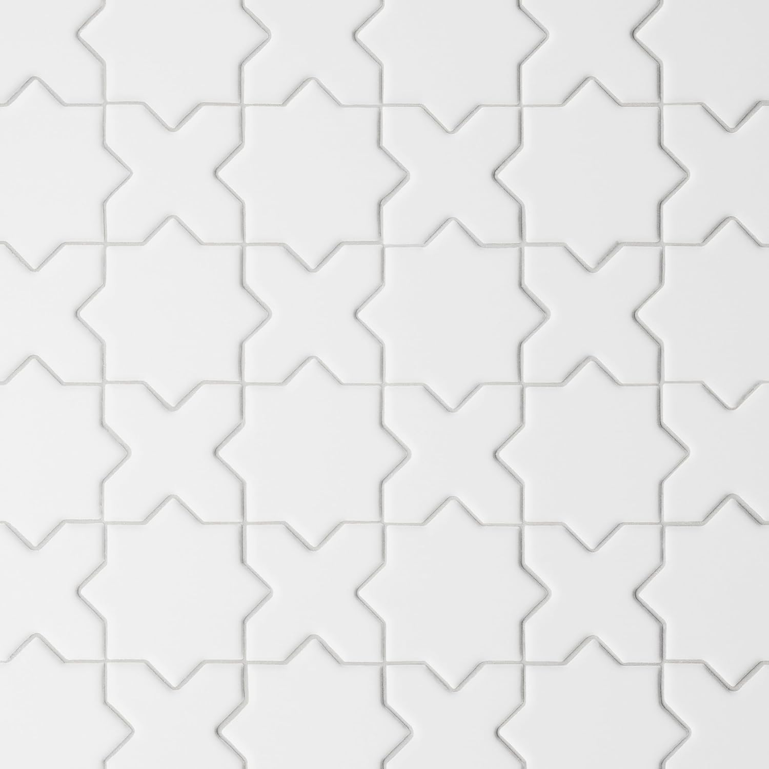 Le Cafe 2" x 2" Cross and Star Matte Porcelain Mosaic Tile