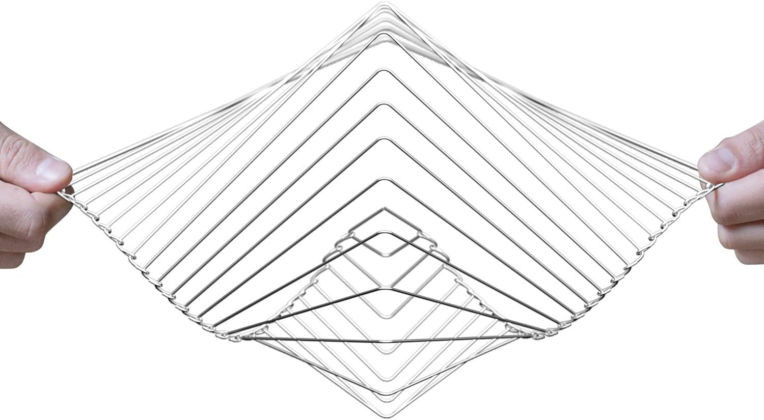 Square Wave | The Mesmerizing Kinetic Wind Spinner | Magical Calming Art Piece by Ivan Black (Silver)