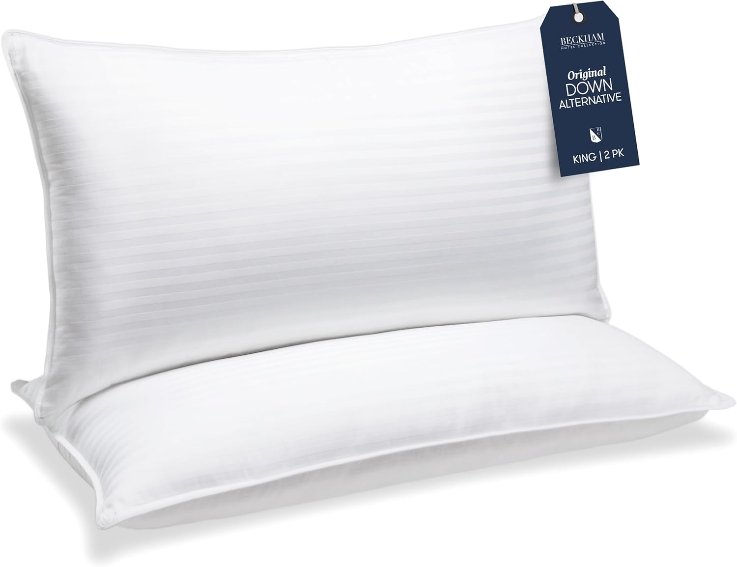 Beckham Hotel Collection Luxury Down Alternative Pillows for Sleeping, King, 2 Pack