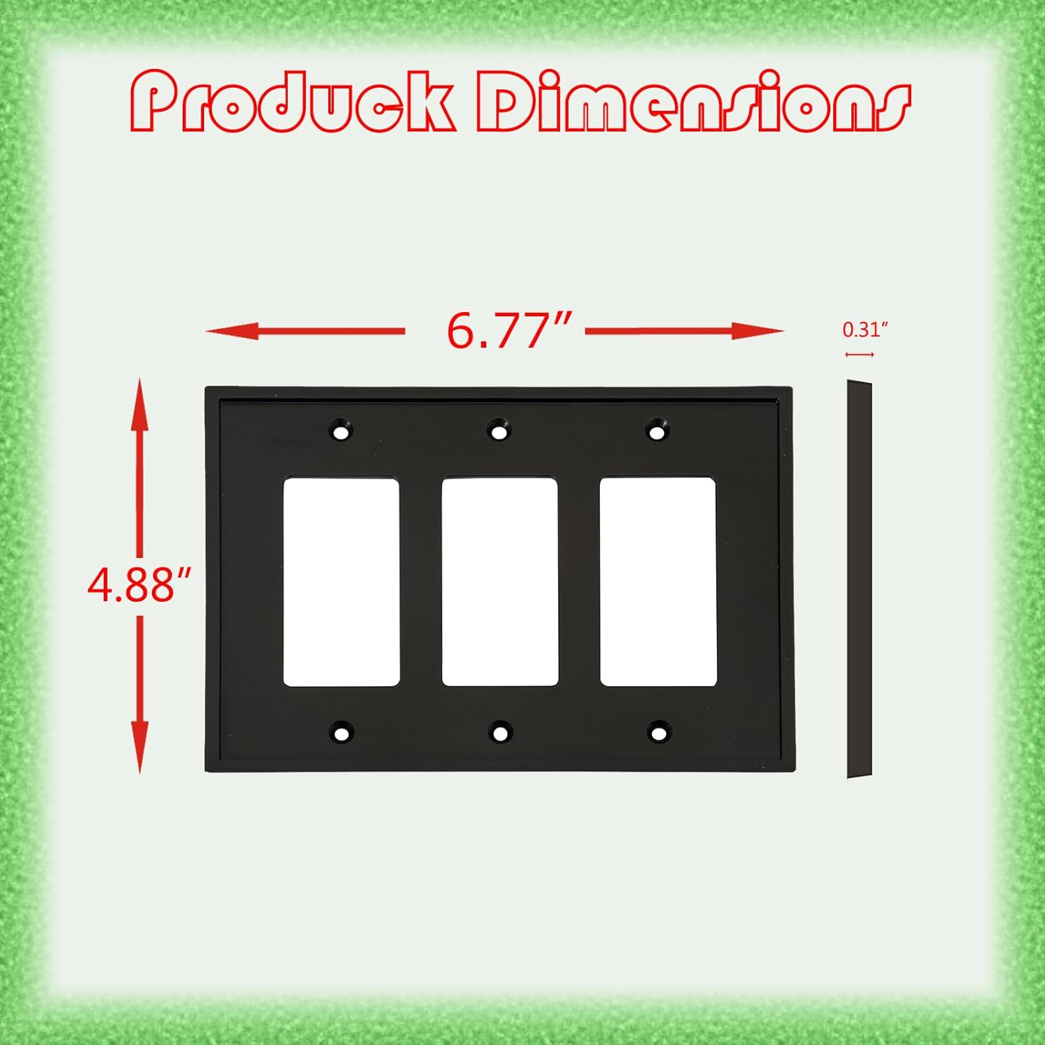 Matte Black Triple Gang Modern Wall Plate Cover