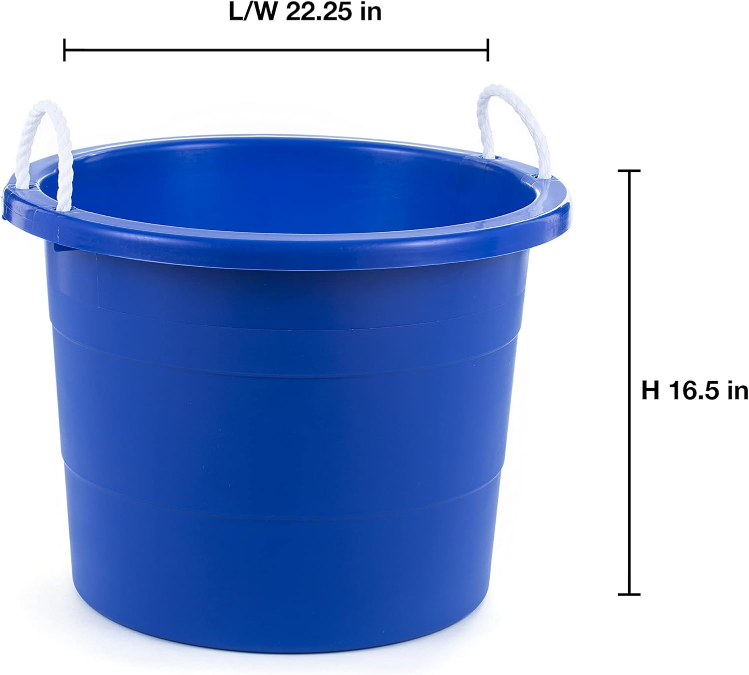 United Solutions 19 Gal Plastic Rope Handle Tub, Black 2 Pack