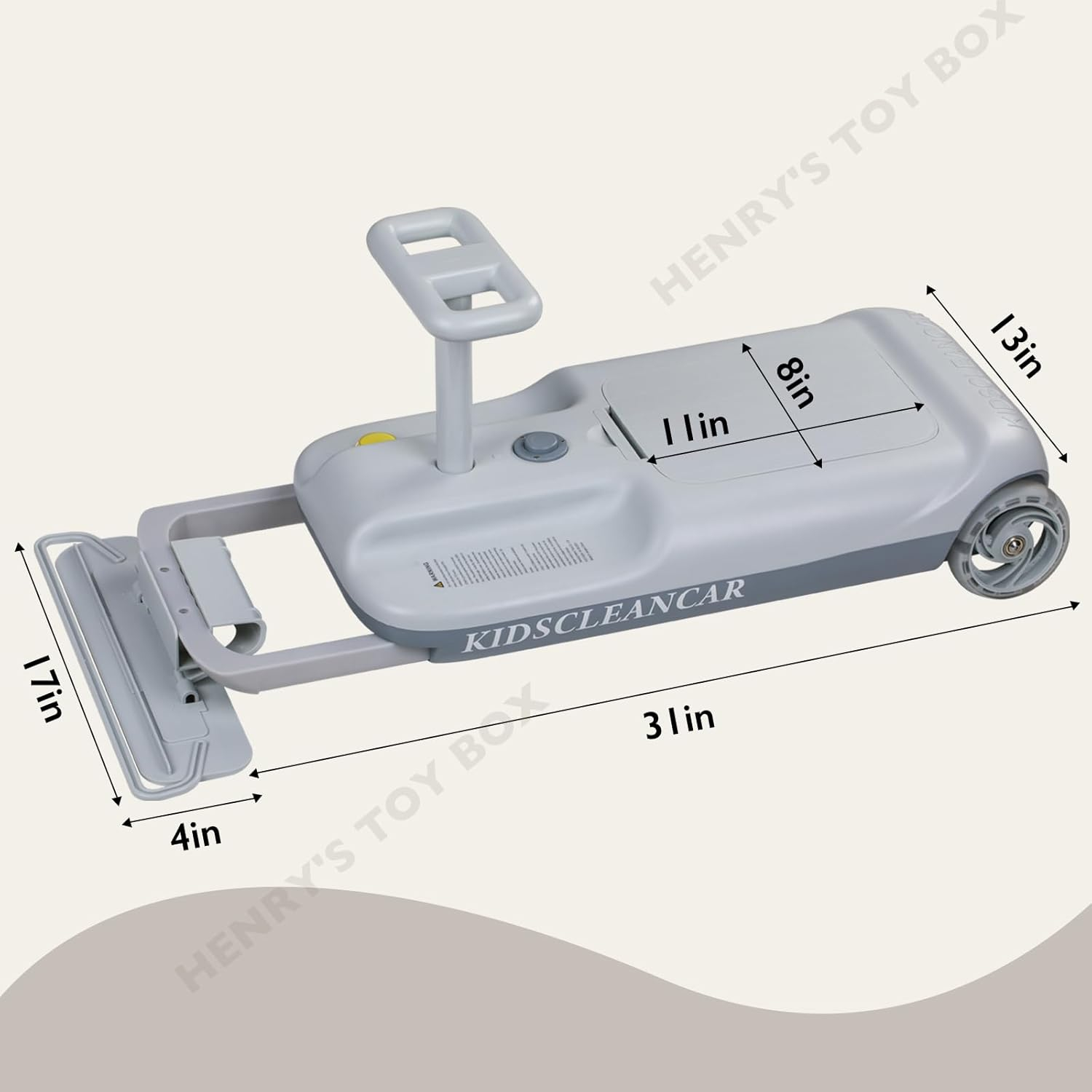 12V Ride-On Car with Cleaning Fun, 3 in 1 Gokart, Soft-Start, 5-Speed Adjustable, Detachable mop, Rechargeable Battery, 160lbs Capacity, Indoor & Outdoor for Kids Ages 3+ Gray