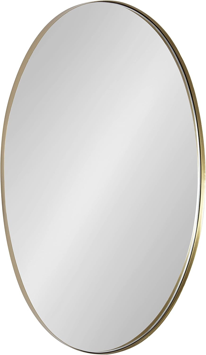 Kate and Laurel Rollo Midcentury Oval Metal Framed Mirror, 20 x 30, Gold, Decorative Modern Mirror Decor for Wall