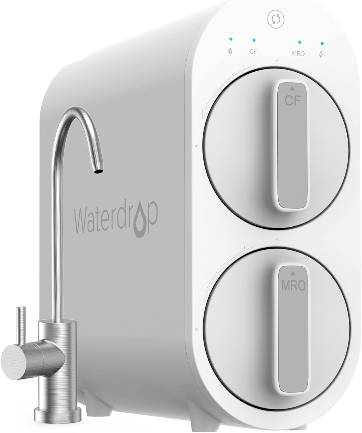Waterdrop G2 Reverse Osmosis System, 7 Stage Tankless RO Water Filter System, Under Sink Water Filtration System, 400 GPD, 1:1 Pure to Drain, Reduces TDS, FCC Listed, USA Tech, WD-G2-W