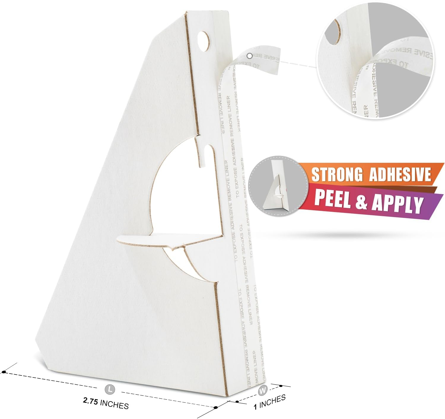Lineco/University Products Self-Stick Easel-Backs, White, 25/Pkg., 5"