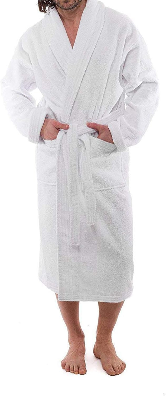 Ramesses Bathrobe Mens,Premium Thick Terry Cloth Bathrobe,Towel Bath robe Long–Staple Combed Men's Cotton Robe