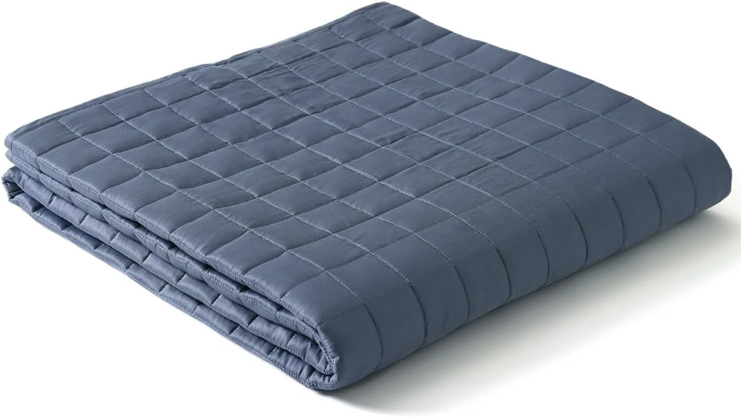 YnM Exclusive Cooling Weighted Blanket, Bed Blanket for One Person of 140lbs, Ideal for Twin/Full Bed (48x72 Inches, 15 Pounds, Blue Grey)