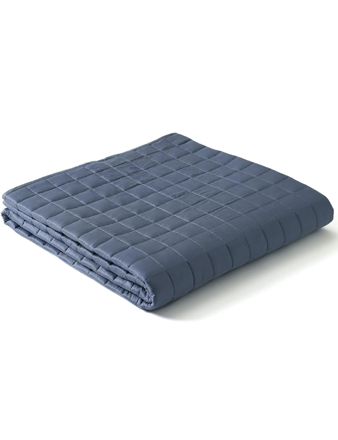 YnM Exclusive Weighted Blanket, Cooling & Cozy Velvet Dual-Sided, Smallest Compartments with Glass Beads, Ideal for One Person of 140lbs on Twin/Full Bed (48x72 Inches, 15 Pounds, Blue/Grey)