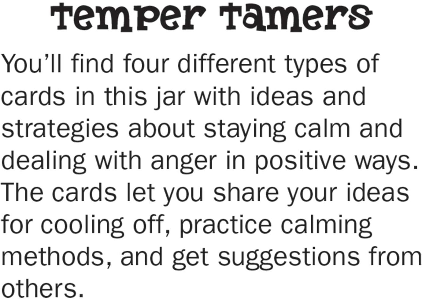 In a Jar(r): Temper Tamers in a Jar(r): Helping Kids Cool Off and Manage Anger (Other)