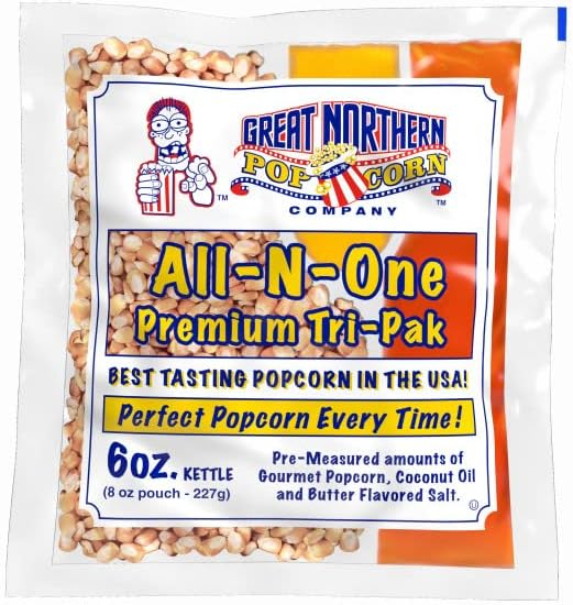 6 oz Popcorn Packs Pre-Measured, Movie Theater Style Packets for Popcorn Machines by Great Northern Popcorn (40 Case)