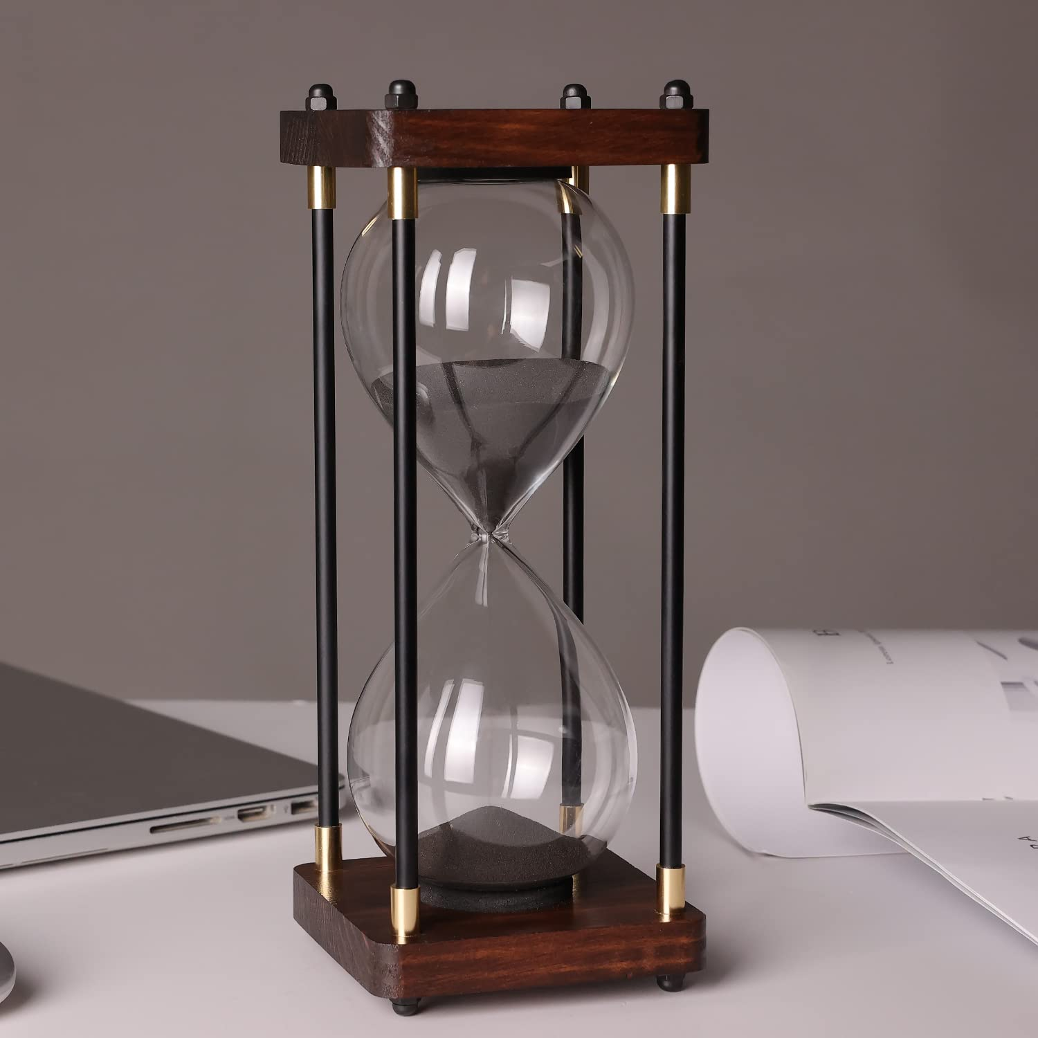 Large Sand Timer, Hourglass Timer 60 Minutes ,Vintage Wooden Hour Glass Timer