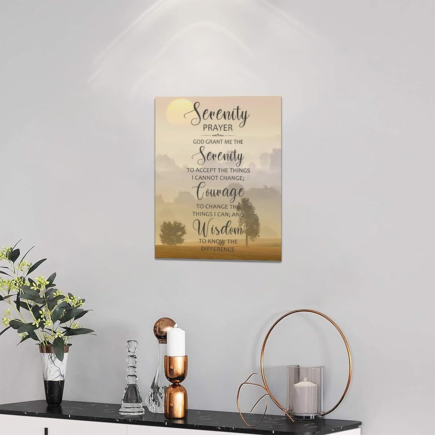The Serenity Prayer Canvas Wall Art Serenity Prayer Sign Pictures Wall Decor Bible Verse Art God Grant Me Christian Religious Gifts Scripture Artwork for Bedroom Office Living Room 12"x16"