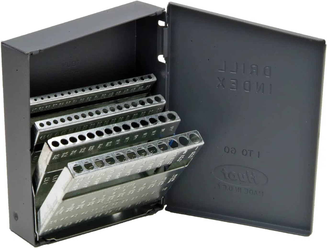 Drill America Drill Bit Index/Case, 1 - #60 (60 Sizes), 10600, HUT60