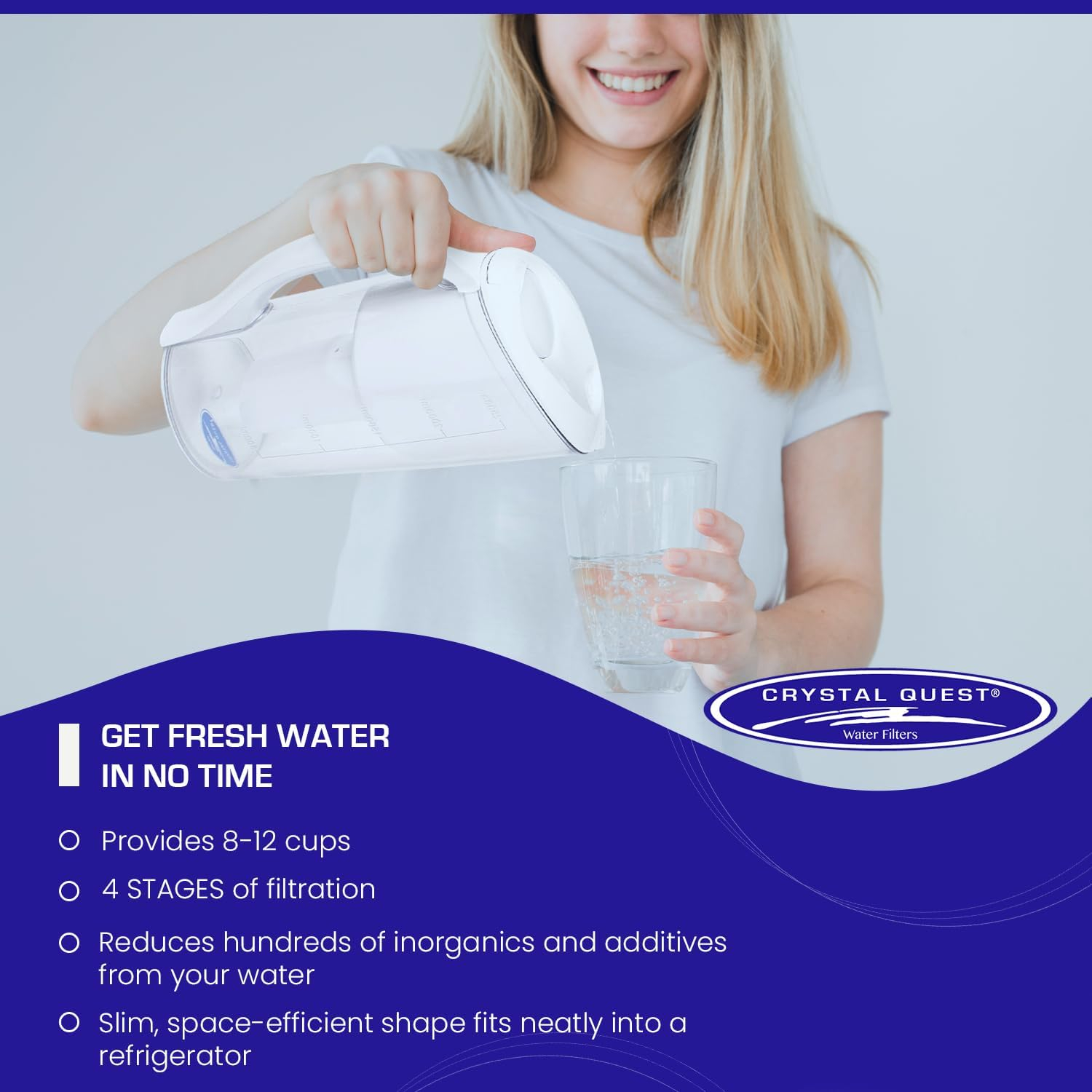 Water Pitcher Filter System Clear SMART + Fluoride Removal